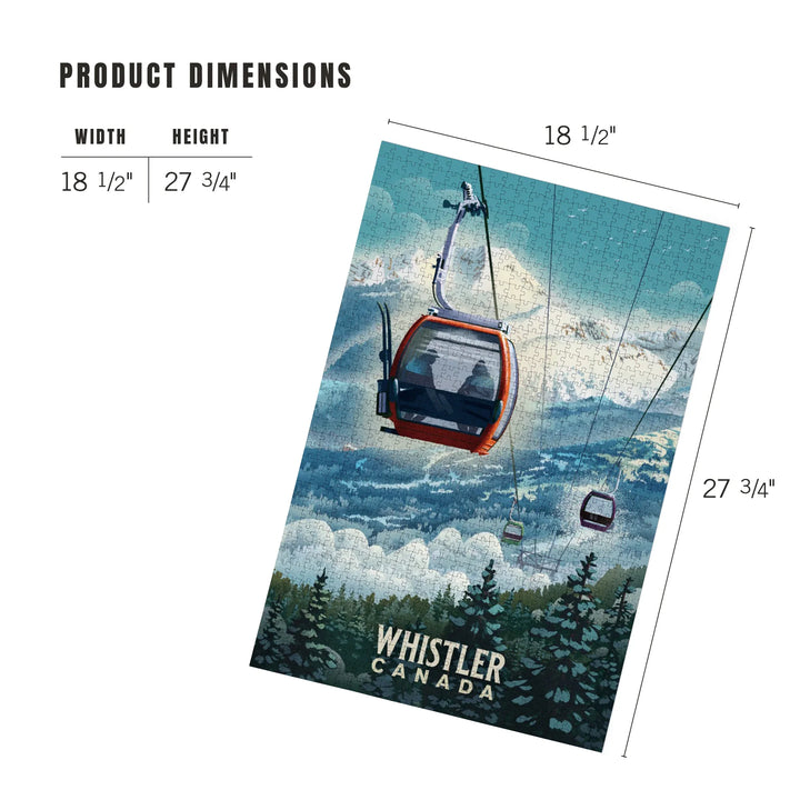 Whistler, British Columbia, Lithograph, Gondola, 1000 Piece Jigsaw Puzzle