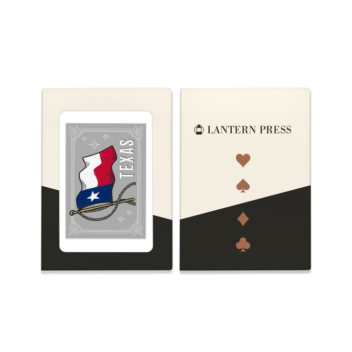 Playing Cards, Texas, Waving State Flag, State Series, 52 Card Deck with Jokers in Box, Unique Art