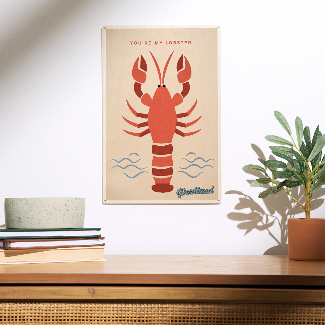 Portland, Maine, You're My Lobster, Color Block, Wood Sign and Postcards