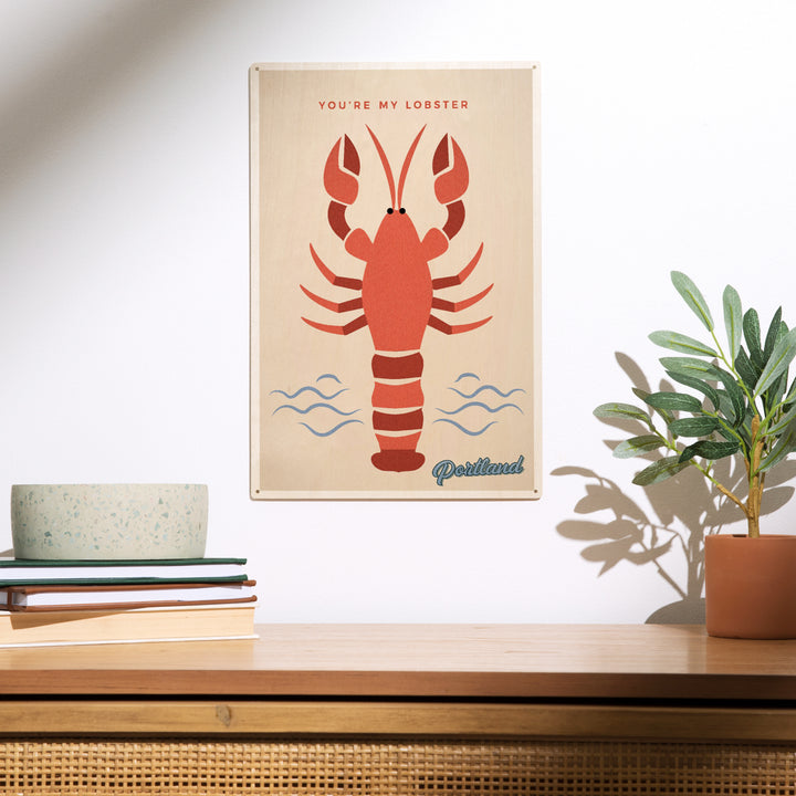 Portland, Maine, You're My Lobster, Color Block, Wood Sign and Postcards