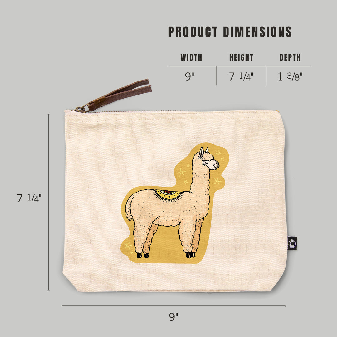 Starry Alpaca, Vector Doodle, Contour, Artwork, Accessory Go Bag