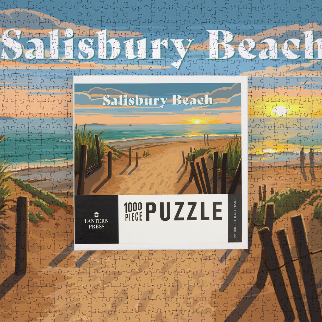 Salisbury Beach, Massachusetts, Painterly, Beach Path, Jigsaw Puzzle