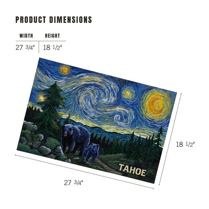 Lake Tahoe, California, Starry Night, Black Bear and Cub, Jigsaw Puzzle