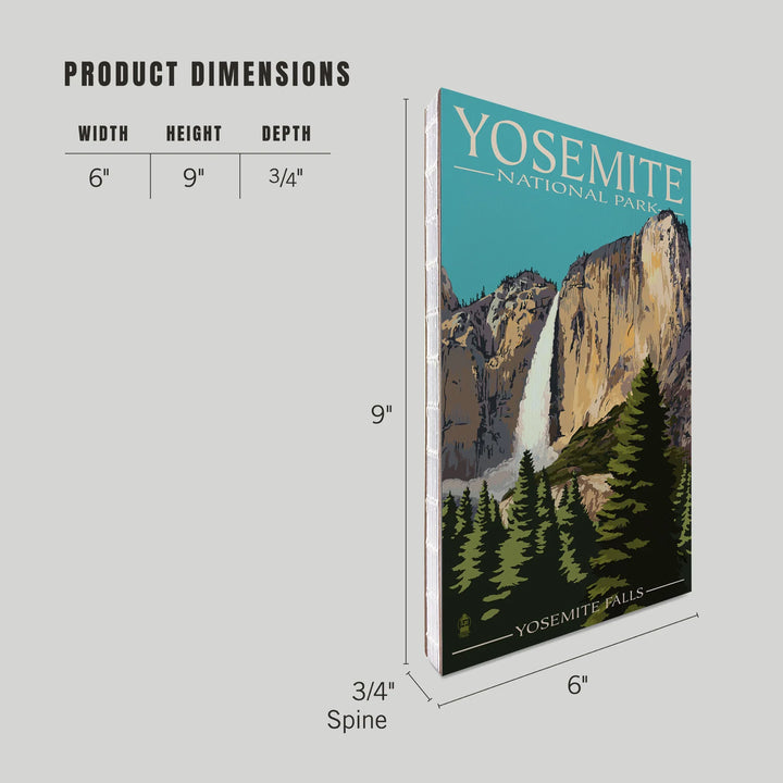 Lined 6x9 Journal, Yosemite National Park, California, Yosemite Falls, Lay Flat, 193 Pages, FSC paper