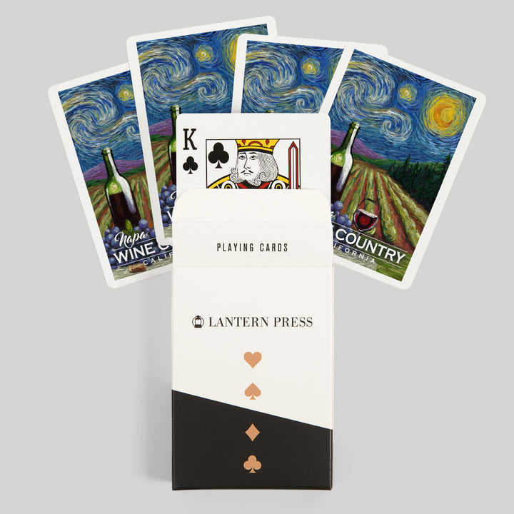 Playing Cards, Napa, California, Wine Country, Vineyard, Starry Night, 52 Card Deck with Jokers in Box, Unique Art