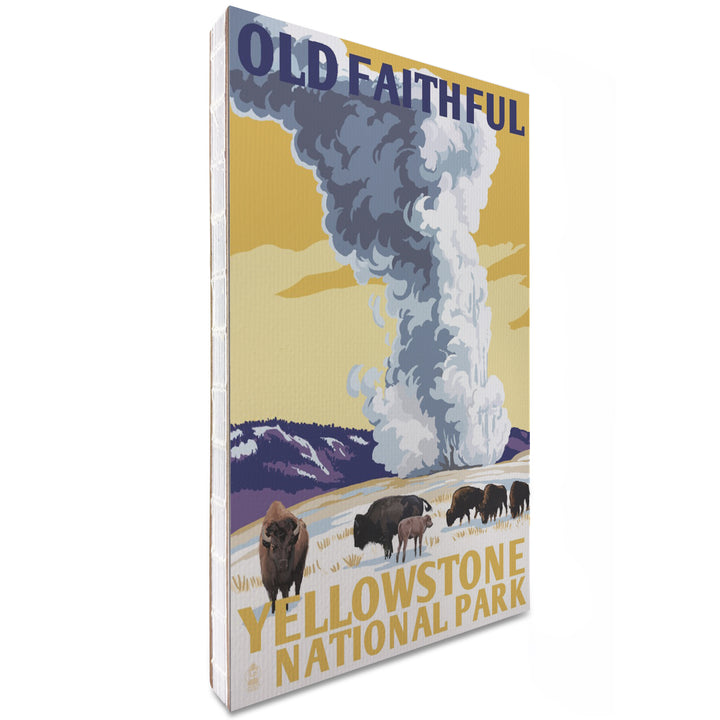 Lined 6x9 Journal, Yellowstone National Park, Wyoming, Old Faithful Geyser, WPA Style, Lay Flat, 193 Pages, FSC paper