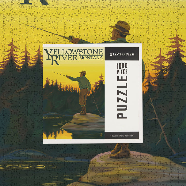 Yellowstone River, Montana, Fly Fishing Scene, Jigsaw Puzzle