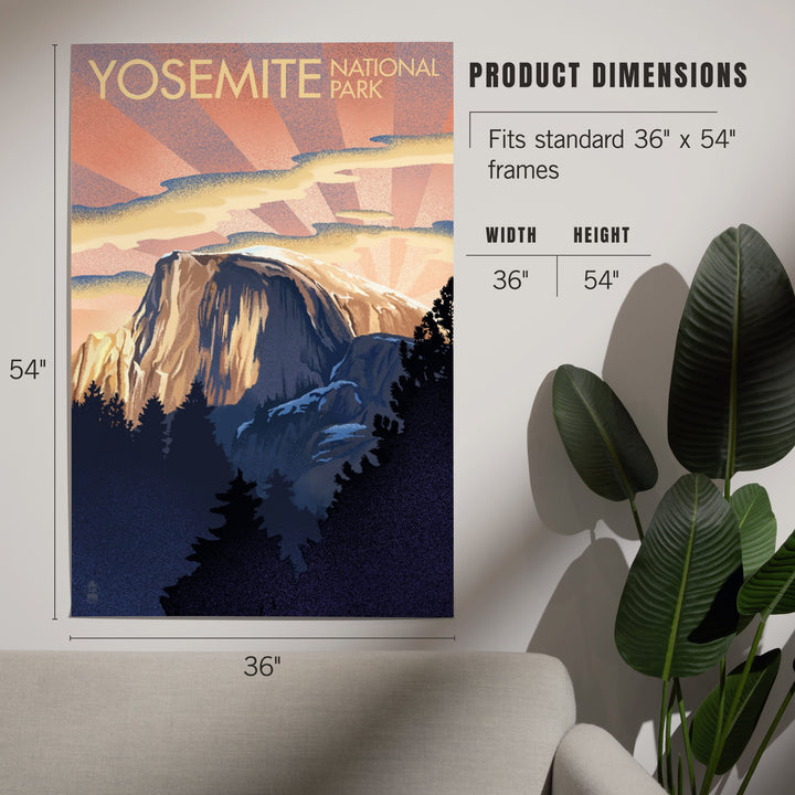 Yosemite National Park, California, Half Dome, Lithograph, Art & Giclee Prints