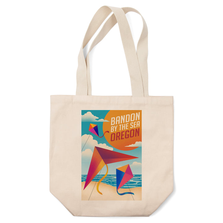 Bandon, Oregon, Bandon by the Sea, Sun-faded Shoreline Collection, Kites on Beach, Lantern Press Artwork, Tote Bag