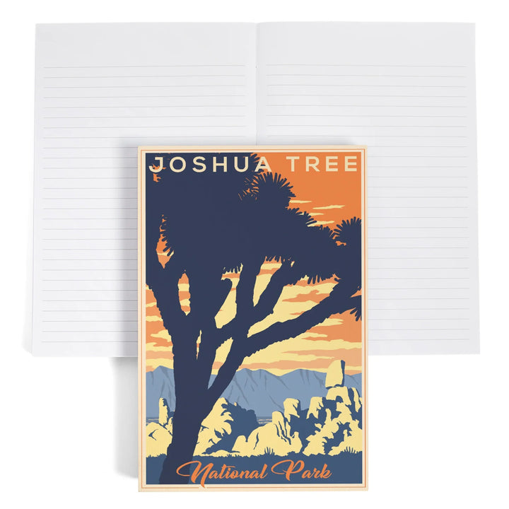 Lined 6x9 Journal, Joshua Tree National Park, California, Lithograph, Lay Flat, 193 Pages, FSC paper