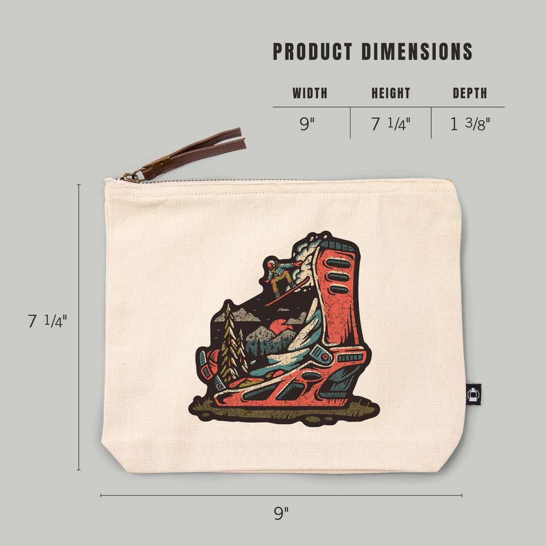 Snowboard Binding, Distressed Vector, Accessory Go Bag