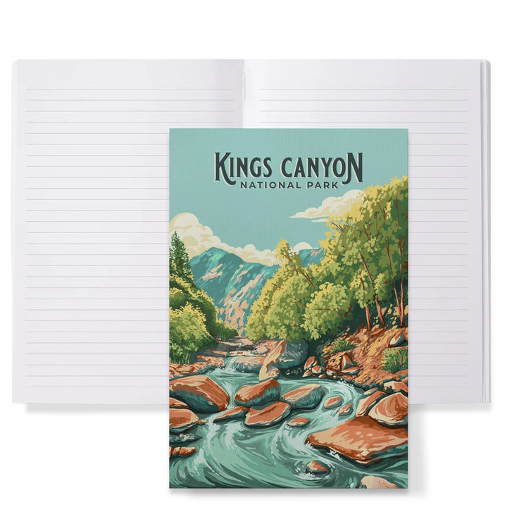 Lined 6x9 Journal, Kings Canyon National Park, California, Painterly National Park Series, Lay Flat, 193 Pages, FSC paper