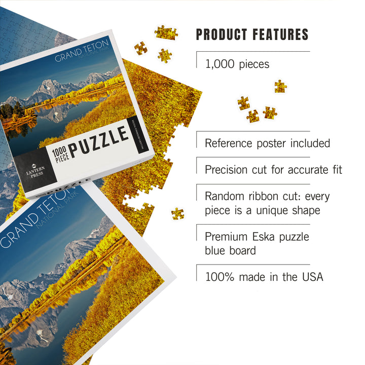 Grand Teton National Park, Wyoming, Fall Colors at Oxbow Bend, 1000 Piece Jigsaw Puzzle