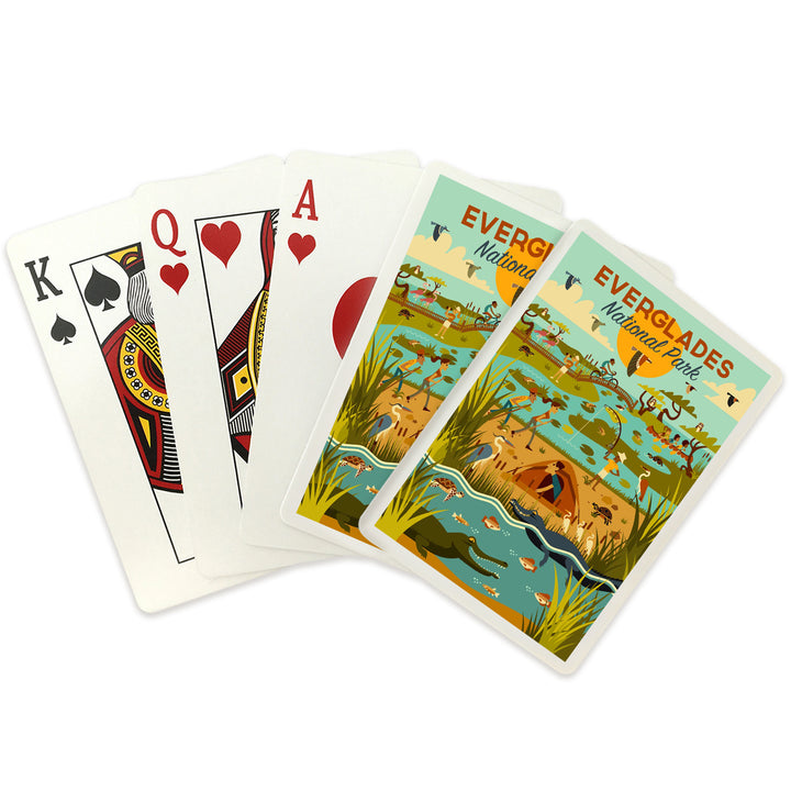 Playing Cards, Everglades National Park, Florida, Geometric, 52 Card Deck with Jokers in Box, Unique Art