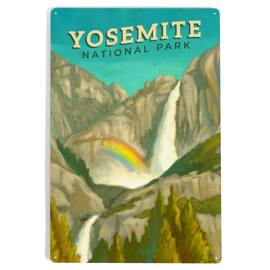 Yosemite National Park, California, Yosemite Falls, Oil Painting, Metal Signs