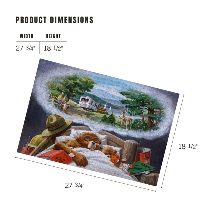 Smokey Bear, In Bed Dreaming, Officially Licensed Vintage Poster, Jigsaw Puzzle
