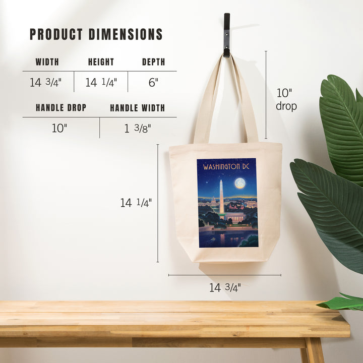 Washington, DC, Lithograph City Series, Night Skyline, Tote Bag