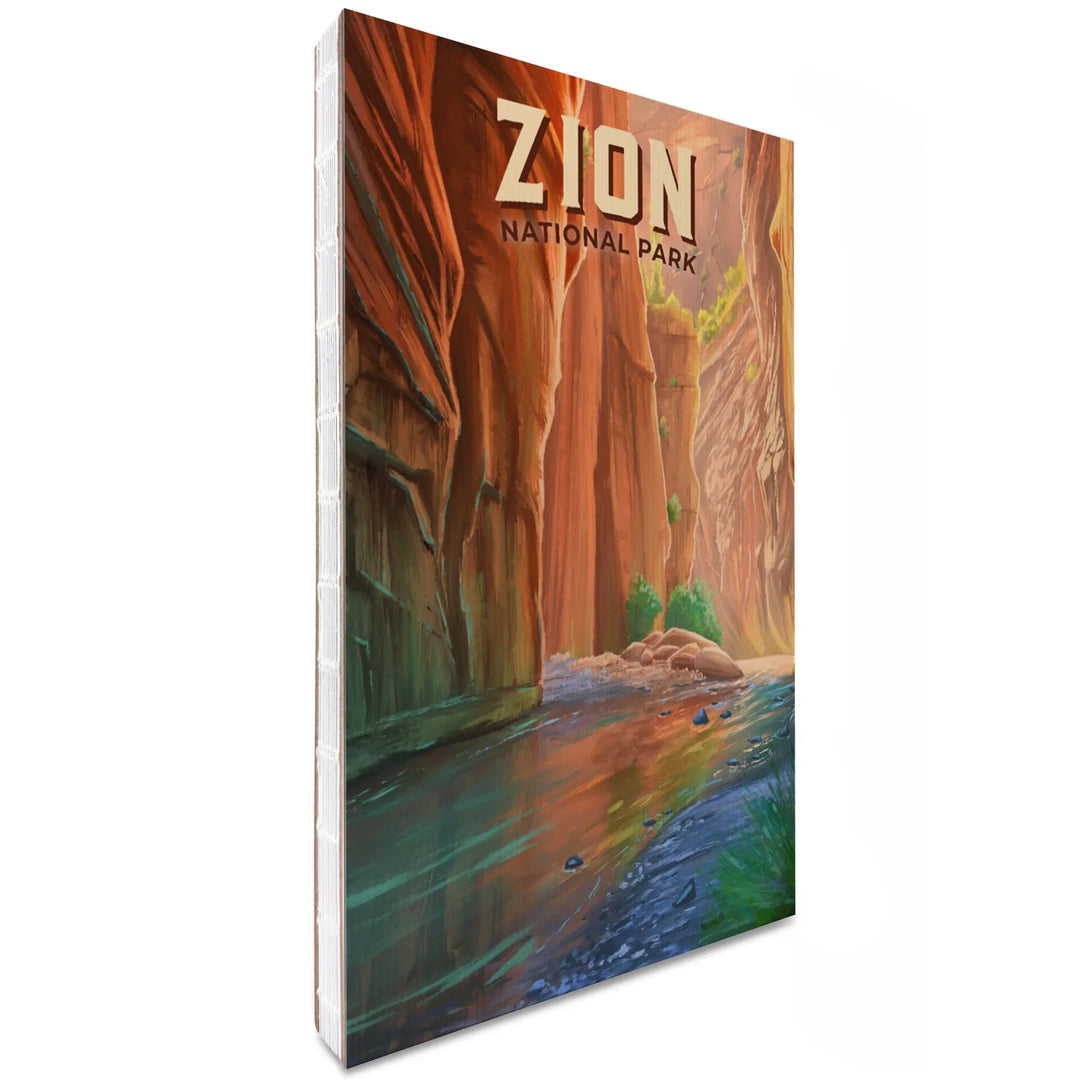 Lined 6x9 Journal, Zion National Park, Utah, Oil Painting, The Narrows, Lay Flat, 193 Pages, FSC paper