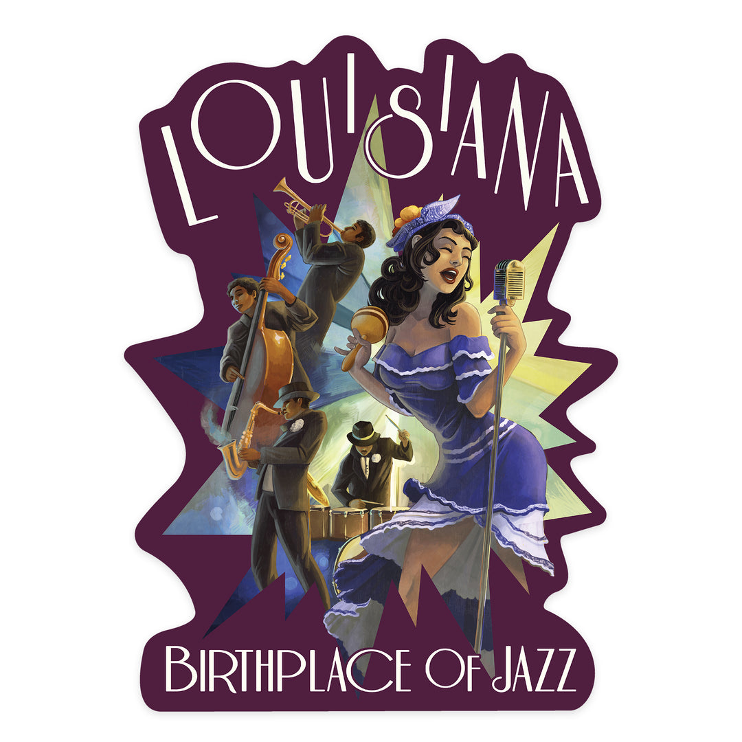 Louisiana, Jazz Scene, Contour, Vinyl Sticker