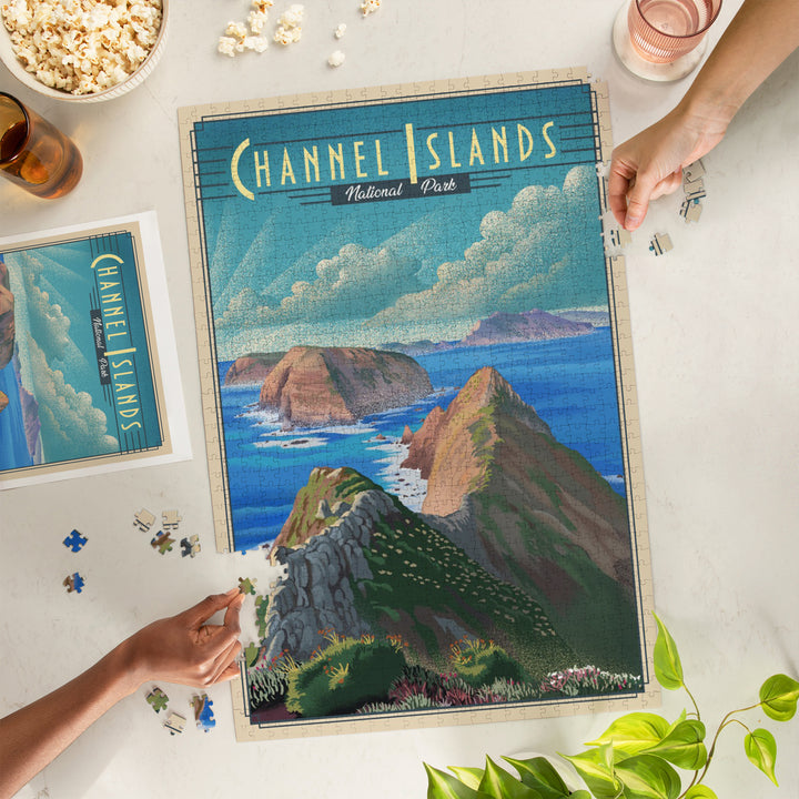 Channel Islands National Park, California, Lithograph National Park Series, Jigsaw Puzzle