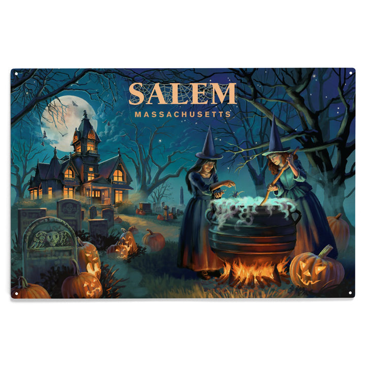 Salem, Massachusetts, Lithograph, Cemetery, Wood Sign and Postcards