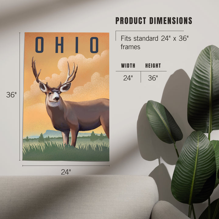 Ohio, Mule Deer, Litho, Art & Giclee Prints
