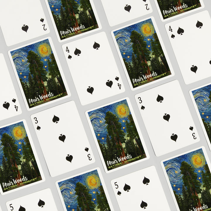 Playing Cards, Muir Woods National Monument, California, Starry Night National Park Series, 52 Card Deck with Jokers in Box, Unique Art
