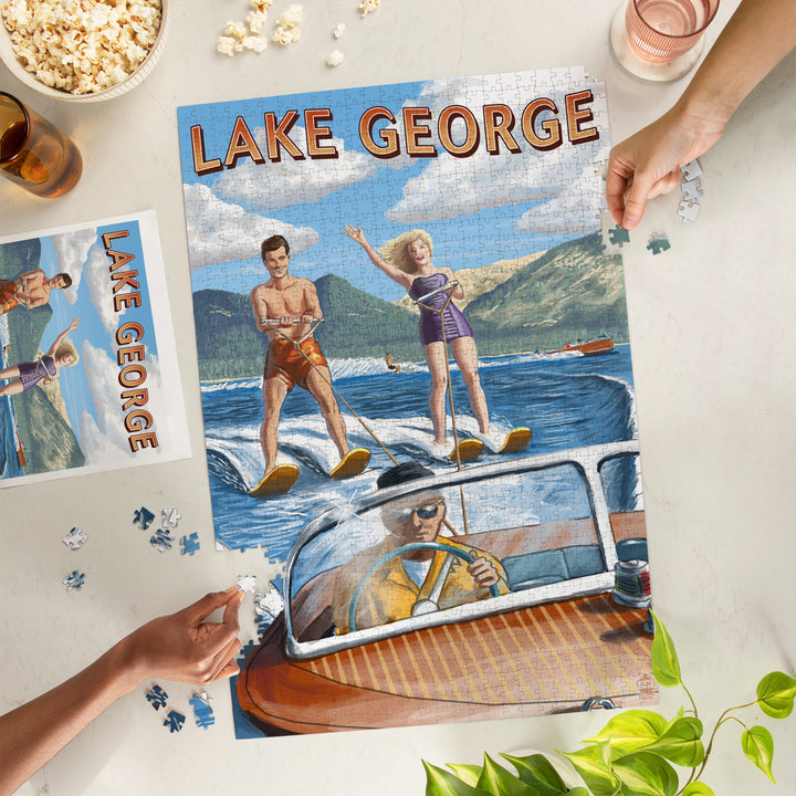 Lake George, New York, Water Skiing Scene, Jigsaw Puzzle