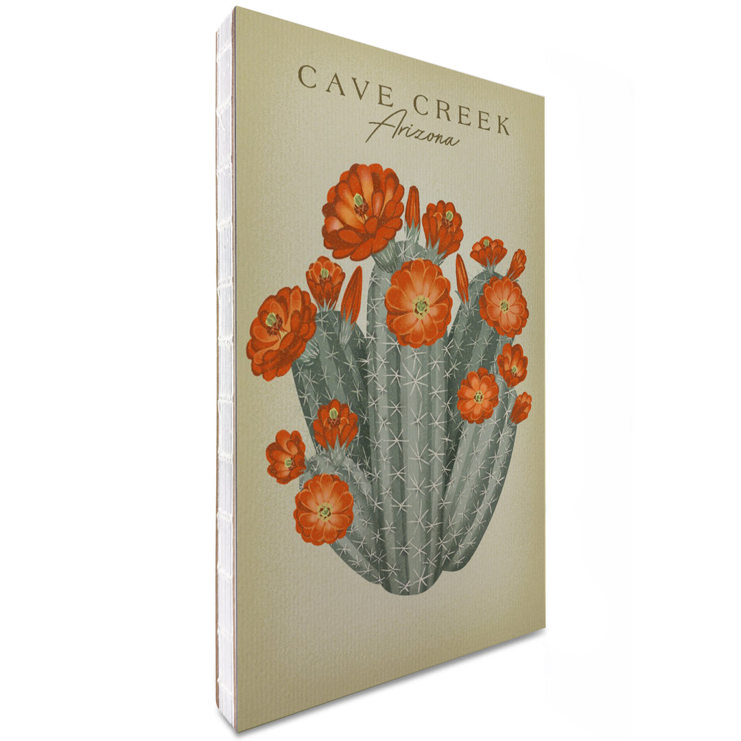 Lined 6x9 Journal, Cave Creek, Arizona, Claretcup Cactus, Vintage Flora, Lay Flat, 193 Pages, FSC paper