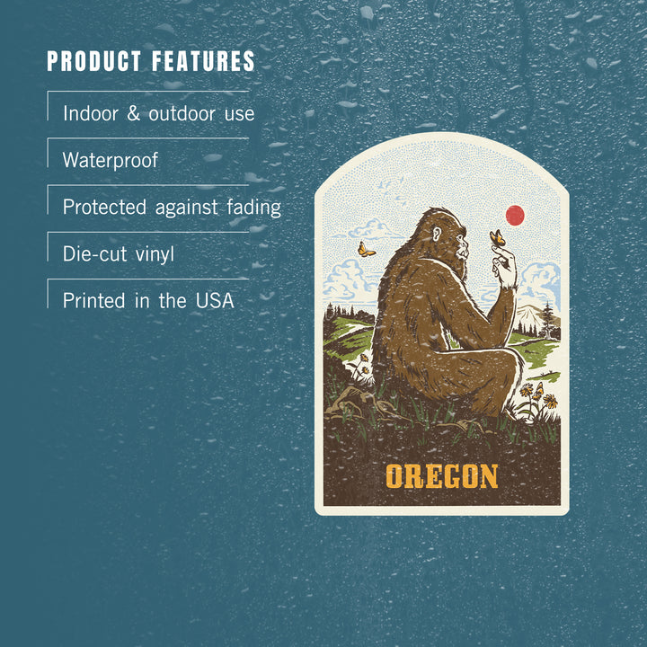 Oregon, Vintage Linework, Bigfoot, Vinyl Sticker