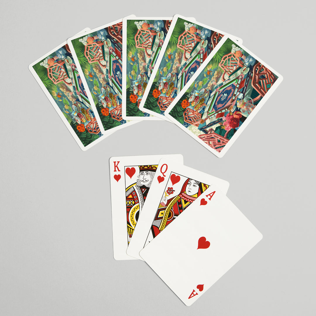 Playing Cards, Oil Painting, Mahjong Life, 52 Card Deck with Jokers in Box, Unique Art
