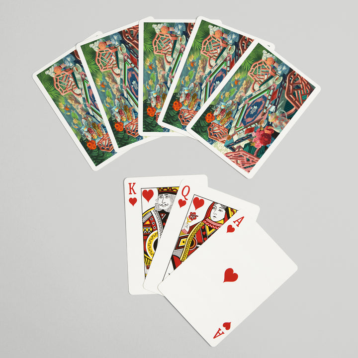 Playing Cards, Oil Painting, Mahjong Life, 52 Card Deck with Jokers in Box, Unique Art
