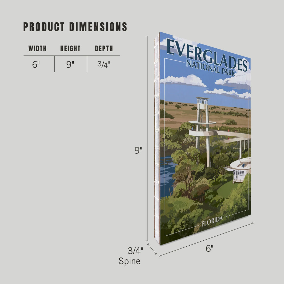 Lined 6x9 Journal, Everglades National Park, Florida, Shark Valley Tower, Lay Flat, 193 Pages, FSC paper