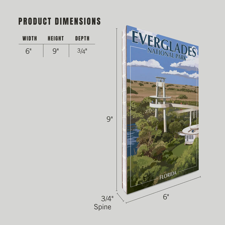 Lined 6x9 Journal, Everglades National Park, Florida, Shark Valley Tower, Lay Flat, 193 Pages, FSC paper
