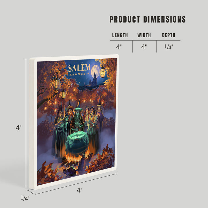 Salem, Massachusetts, Oil Painting, Witch's, Coasters