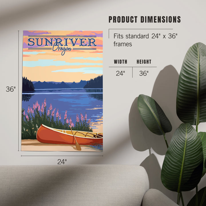 Sunriver, Oregon, Canoe and Lake, Art & Giclee Prints