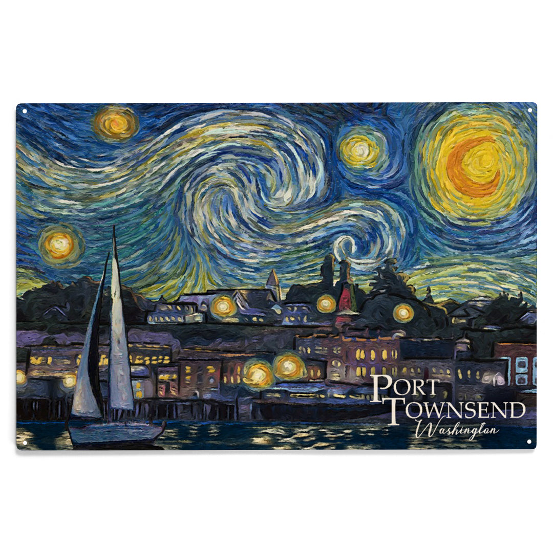 Port Townsend, Washington, Starry Night, Van Gogh, Wood Sign and Postcards