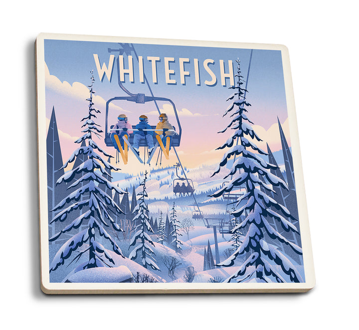Whitefish, Montana, Chill on the Uphill, Ski Lift, Coaster Set