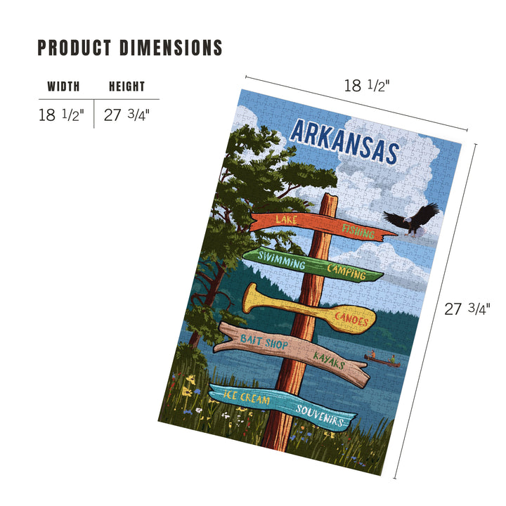 Arkansas, Signpost, Lake and Eagle, Jigsaw Puzzle