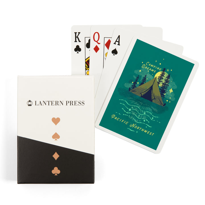 Playing Cards, Pacific Northwest, Lake Life Series, Camping Dreams, 52 Card Deck with Jokers in Box, Unique Art