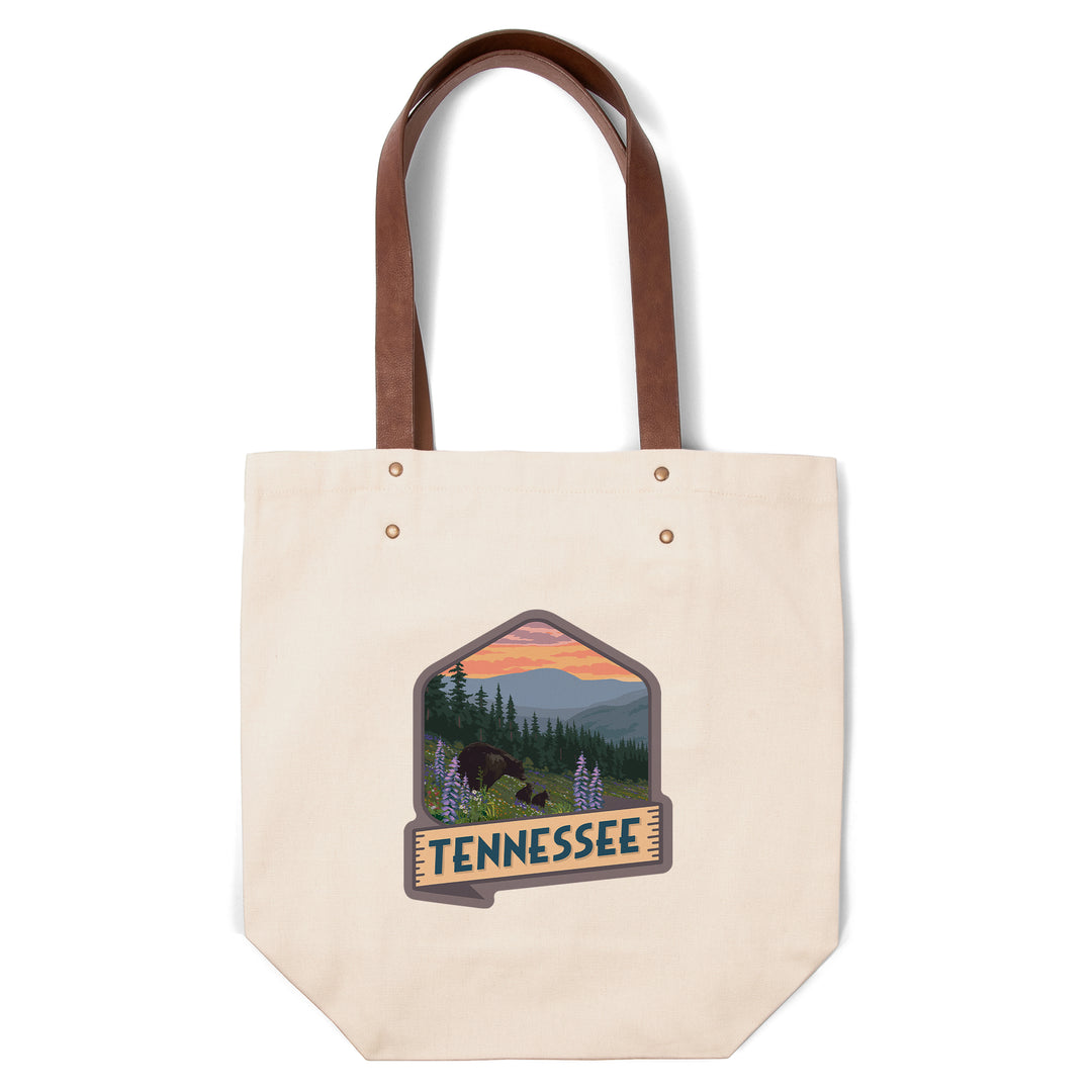Tennessee, Bear and Spring Flowers, Contour, Deluxe Tote