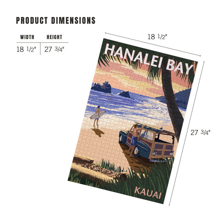 Hanalei Bay, Kauai, Hawaii, Woody on Beach, Jigsaw Puzzle