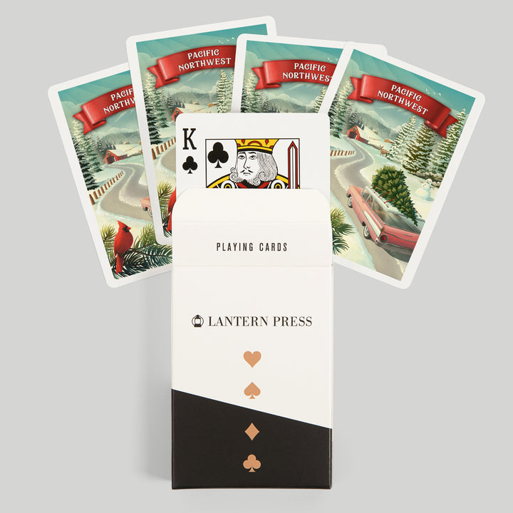 Playing Cards, Pacific Northwest, Holiday Tradition, 52 Card Deck with Jokers in Box, Unique Art