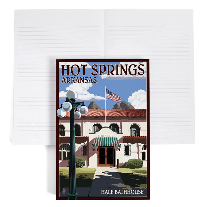 Lined 6x9 Journal, Hot Springs National Park, Arkansas, Hale Bathhouse, Lay Flat, 193 Pages, FSC paper
