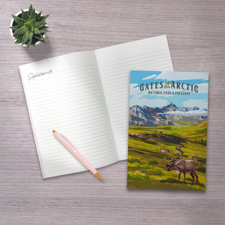 Lined 6x9 Journal, Gates of the Arctic National Park and Preserve, Alaska, Painterly National Park Series, Lay Flat, 193 Pages, FSC paper