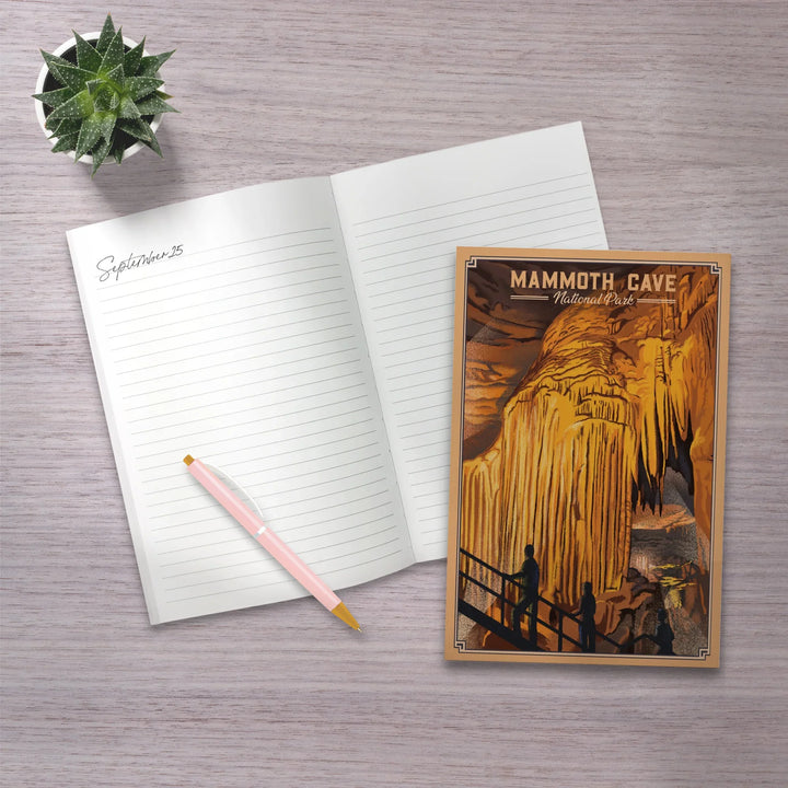 Lined 6x9 Journal, Mammoth Cave National Park, Kentucky, Lithograph, Lay Flat, 193 Pages, FSC paper