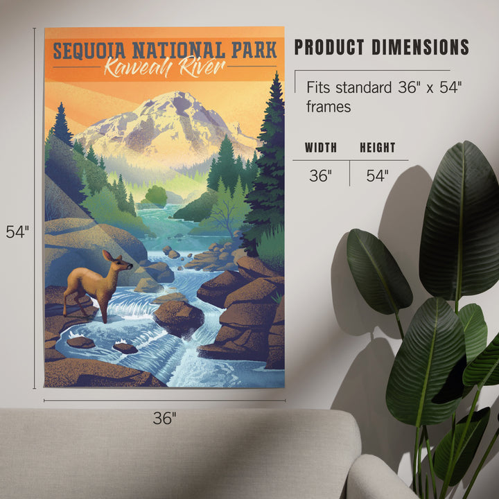 Sequoia National Park, California, Kaweah River, Lithograph, Art & Giclee Prints