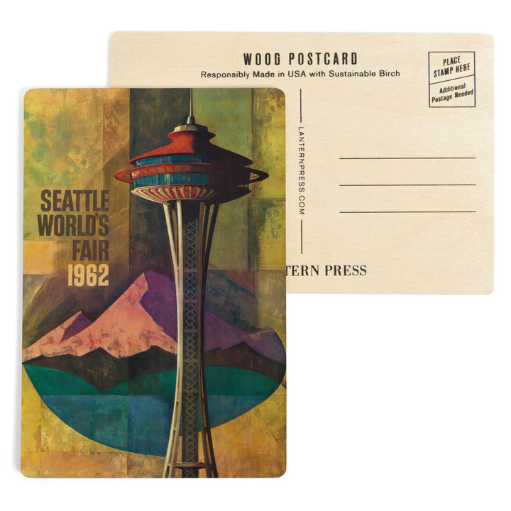 Seattle, Washington, Space Needle World's 9228, Wood Sign and Postcards