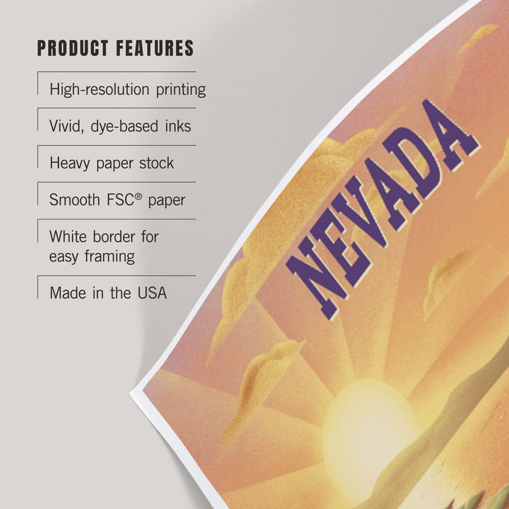 Nevada, Lithograph, Bear and Spring Flowers, Lake, Art & Giclee Prints
