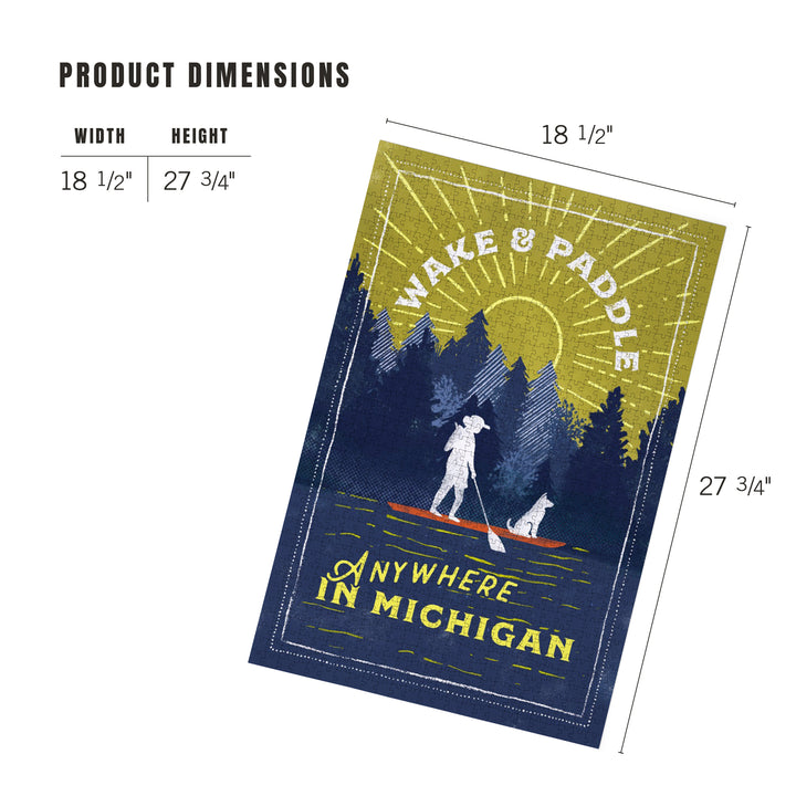 Anywhere In Michigan, Lake Life Series, Wake and Paddle, Landscape With Trees, Jigsaw Puzzle